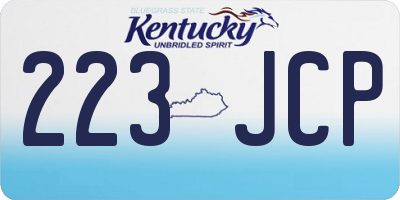 KY license plate 223JCP