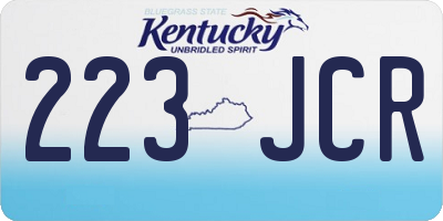 KY license plate 223JCR