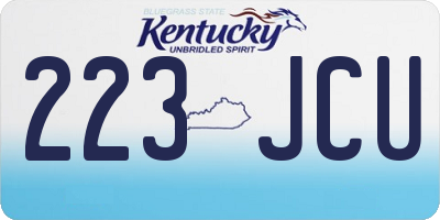 KY license plate 223JCU
