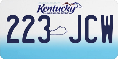 KY license plate 223JCW
