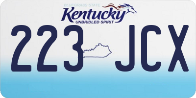 KY license plate 223JCX
