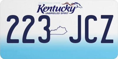 KY license plate 223JCZ