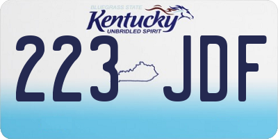 KY license plate 223JDF