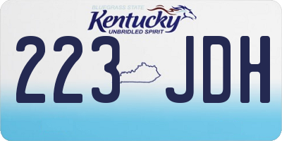 KY license plate 223JDH