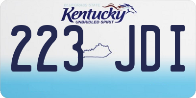 KY license plate 223JDI