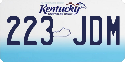 KY license plate 223JDM