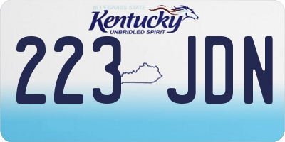 KY license plate 223JDN