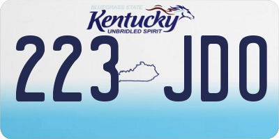 KY license plate 223JDO