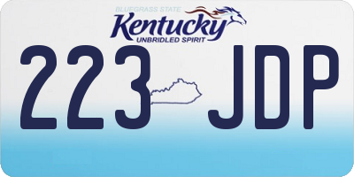 KY license plate 223JDP