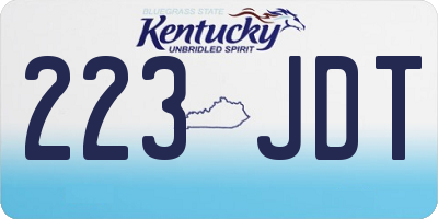 KY license plate 223JDT