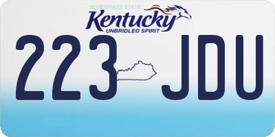 KY license plate 223JDU