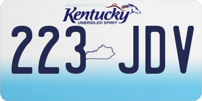 KY license plate 223JDV