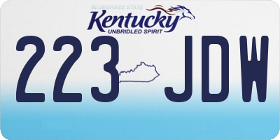 KY license plate 223JDW