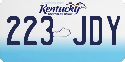 KY license plate 223JDY
