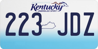 KY license plate 223JDZ