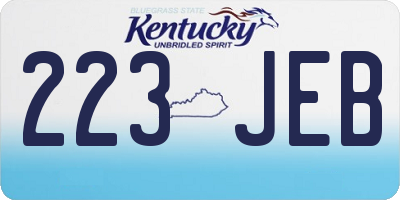KY license plate 223JEB