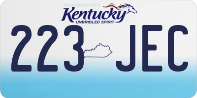 KY license plate 223JEC