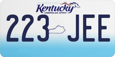 KY license plate 223JEE