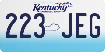 KY license plate 223JEG