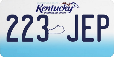 KY license plate 223JEP