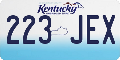 KY license plate 223JEX