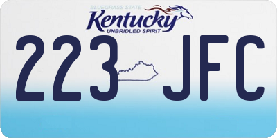 KY license plate 223JFC