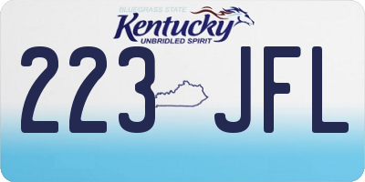 KY license plate 223JFL