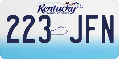 KY license plate 223JFN