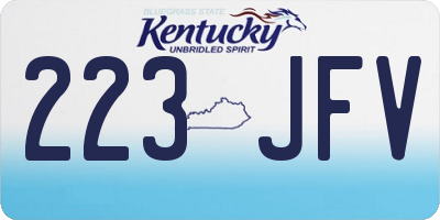 KY license plate 223JFV