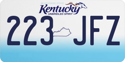 KY license plate 223JFZ