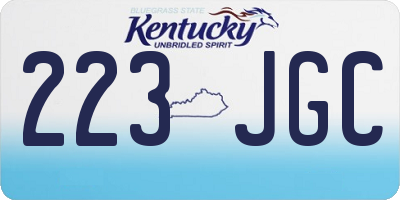 KY license plate 223JGC