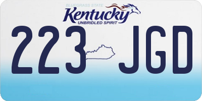 KY license plate 223JGD