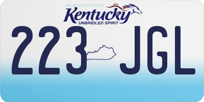 KY license plate 223JGL