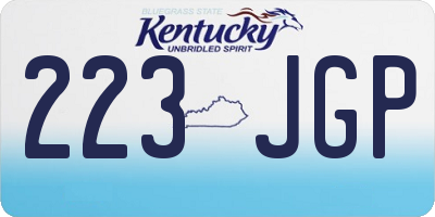 KY license plate 223JGP