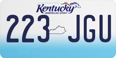 KY license plate 223JGU