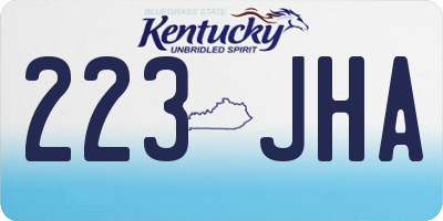 KY license plate 223JHA