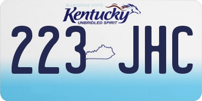 KY license plate 223JHC