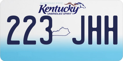 KY license plate 223JHH