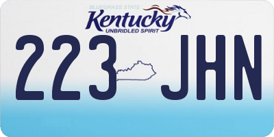 KY license plate 223JHN