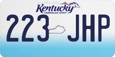 KY license plate 223JHP