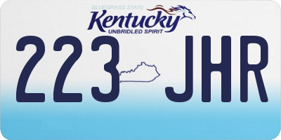 KY license plate 223JHR