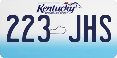KY license plate 223JHS