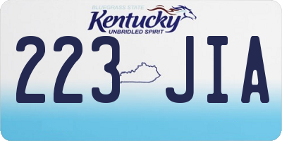 KY license plate 223JIA