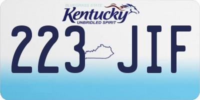 KY license plate 223JIF