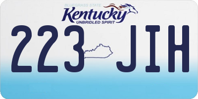 KY license plate 223JIH