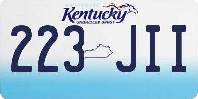 KY license plate 223JII