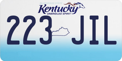 KY license plate 223JIL