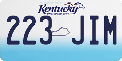 KY license plate 223JIM