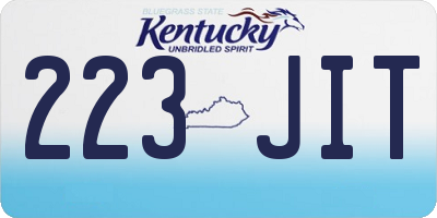 KY license plate 223JIT