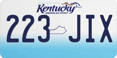 KY license plate 223JIX